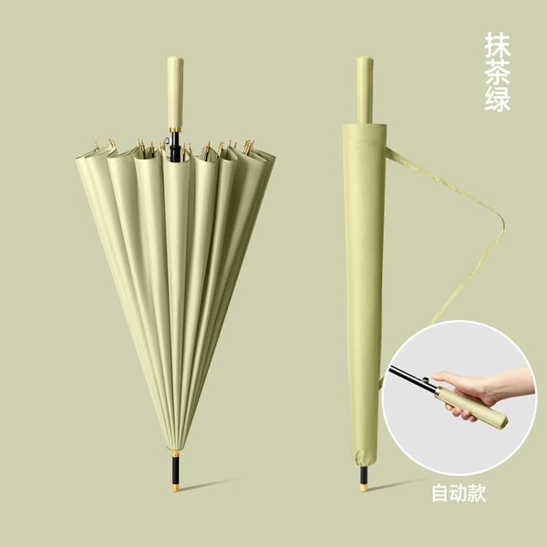 24 Bone Automatic [Matcha Green] Bullet Fiber Pleel Umbrella Bone Give Umbrella Case