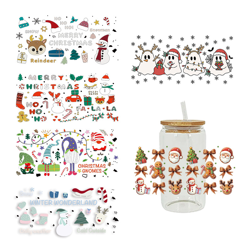 UV转印贴玻璃杯水晶标水晶贴跨境专供16oz琉璃杯专用贴23cmX11cm