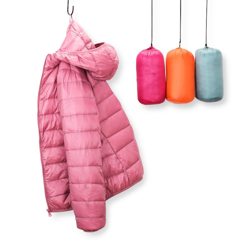 Lightweight Down Jacket Women's new plus size fat mm200 kg women's middle-aged and elderly short stand collar hooded jacket