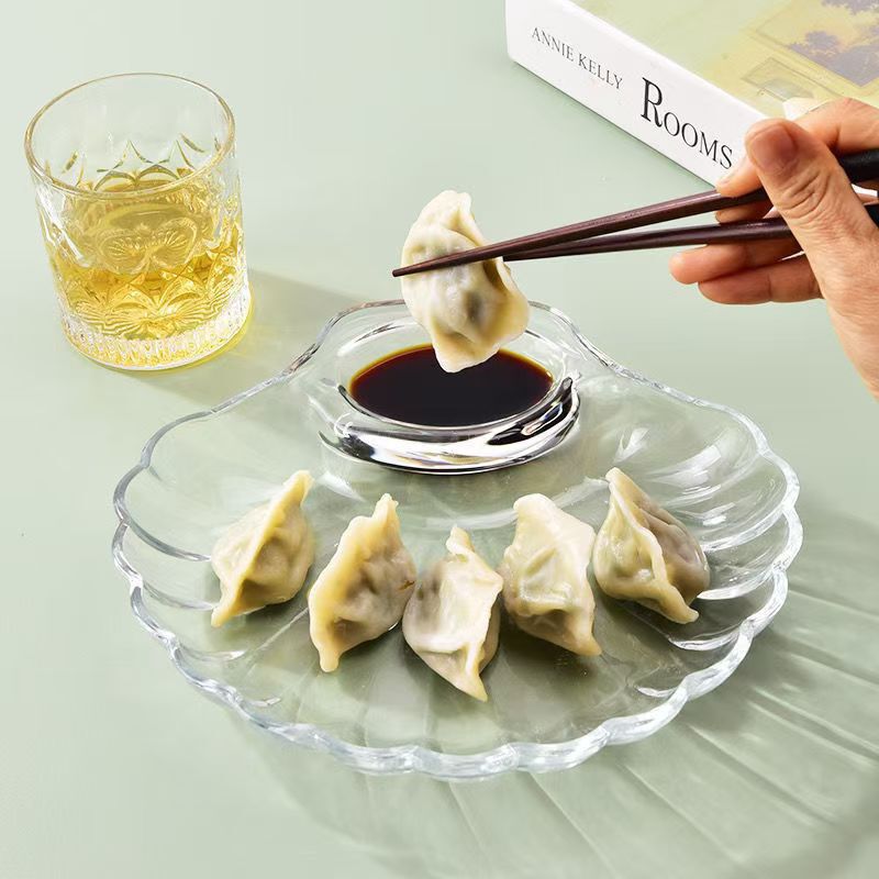 酢皿付きシェル餃子プレート、家庭用クリエイティブフルーツプレート、PSシェルプレート、スナックプレート、フライドポテトプレート、スナックプレート卸売|undefined