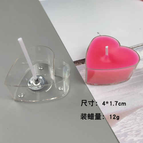 Highly transparent flame-retardant plastic tealight cup handmade DIY romantic atmosphere small candle cup love square round