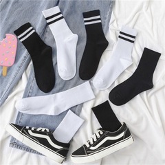 襪子女韓版中筒襪男秋季長襪子防臭籃球襪秋冬長筒堆堆襪學生潮流