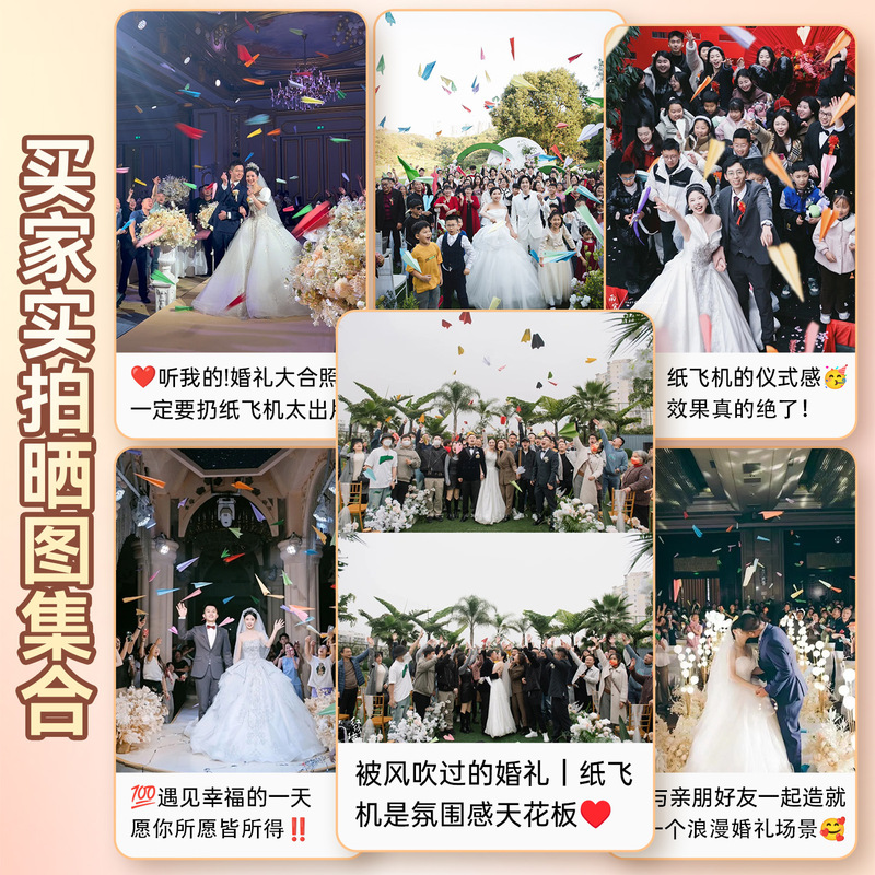 结婚专用纸飞机2025新款户外草坪氛围感接亲互动游戏婚礼拍照道具|undefined
