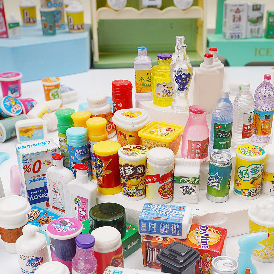 Mini Small Bottle Simulation Miniature Food Play Small Ornaments Resin DIY Accessories Convenience Store Supermarket Beverage Bottle Food