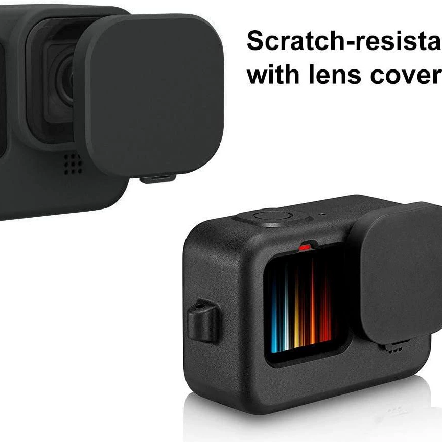  silicone sleeve+lens cover+latch rope+tempered protective film