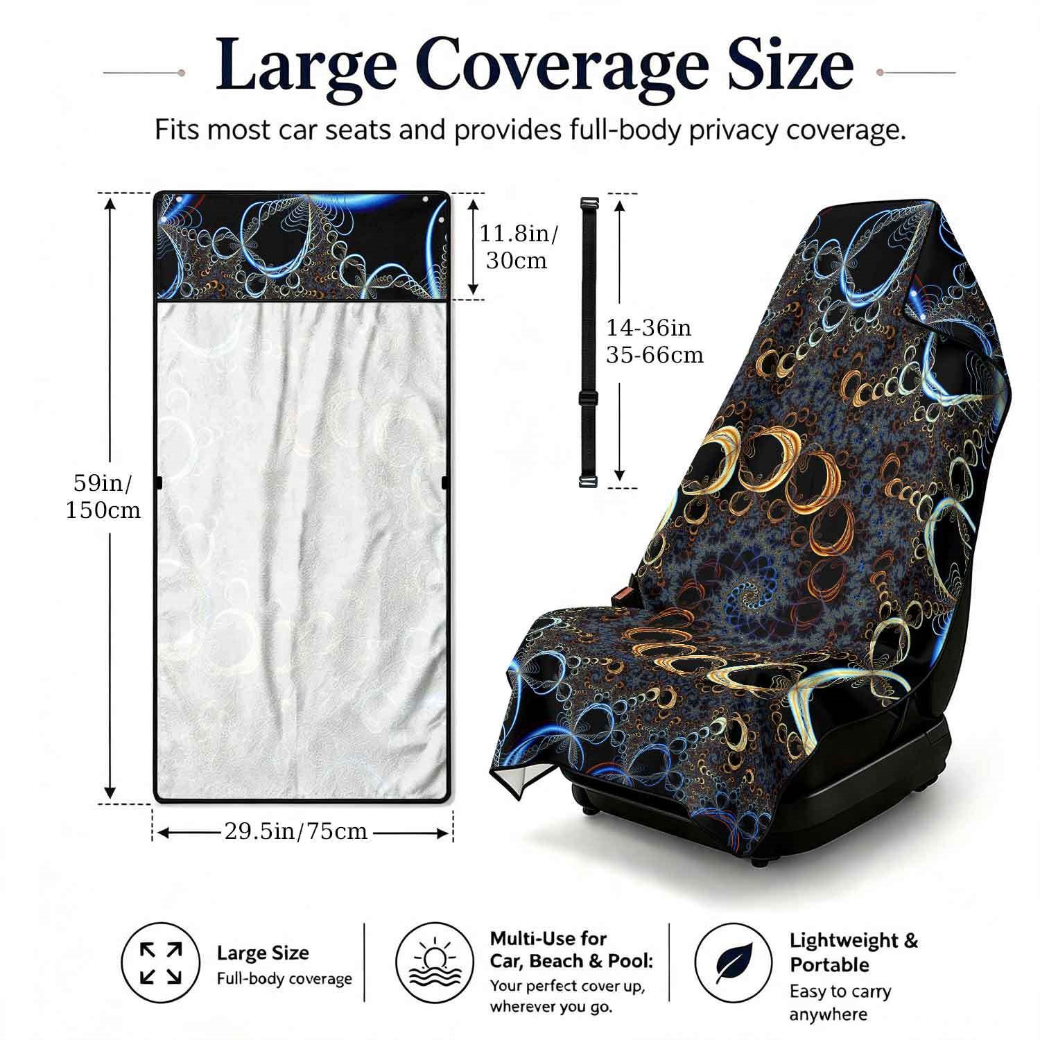 Geometric Bath Towel Car Seat Cover 2-in-1 Microfiber Outdoor Beach Car Dual-Use Universal Seat Cushion