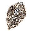 Fashionable antique zirconium, retro brooch, crystal, necklace, pendant, boho style