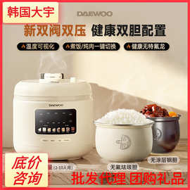 韩国大宇电压力锅YLG05家用小型智能多功能双胆5L高压锅0涂层饭煲