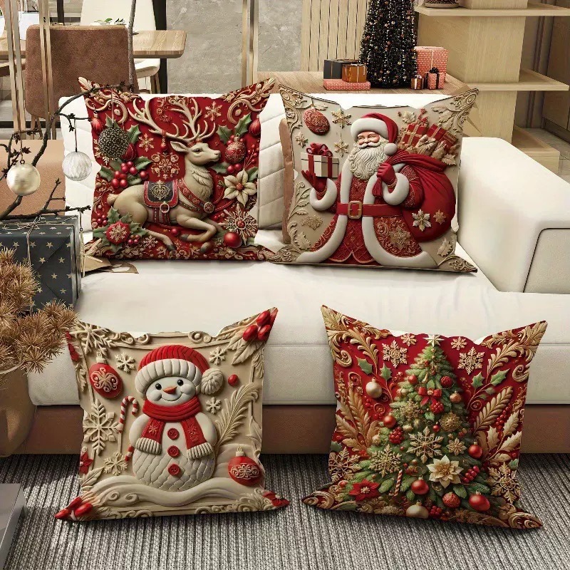 Navidad almohada cubierta de decoración para el hogar almohada de la sala de estar sofá cojín cubierta de dormitorio almohada de cabeza fábrica al por mayor