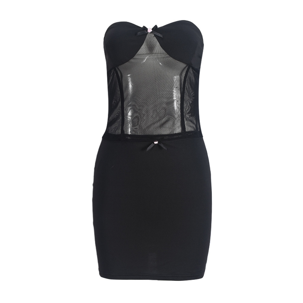 Women Clothing Chest Wrapped Skirt Fashionable See through Sexy Patchwork Two Piece Sets Women 7 Women Clothing Chest Wrapped Skirt Fashionable See through Sexy Patchwork Two Piece Sets Women