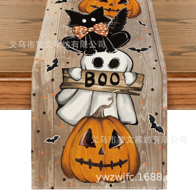 アマゾンの新型秋のテーブル旗ハロウィーンテーブル旗幽霊カボチャテーブル旗装飾メーカー直販|undefined