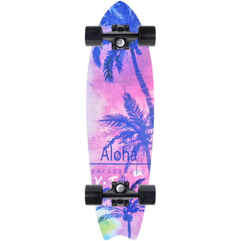 28 inch maple small fish Board children Brush Street road beginners four-wheel skateboard single rocker skateboard