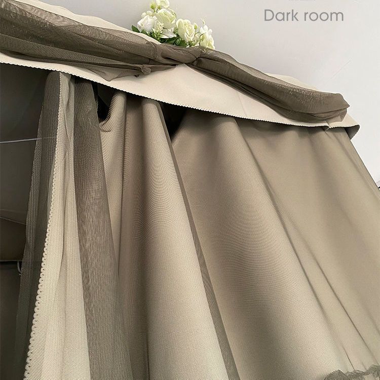 Dark room包邮推荐大学生上下铺墨绿遮光精致双层花艺床帘 墨幽|undefined