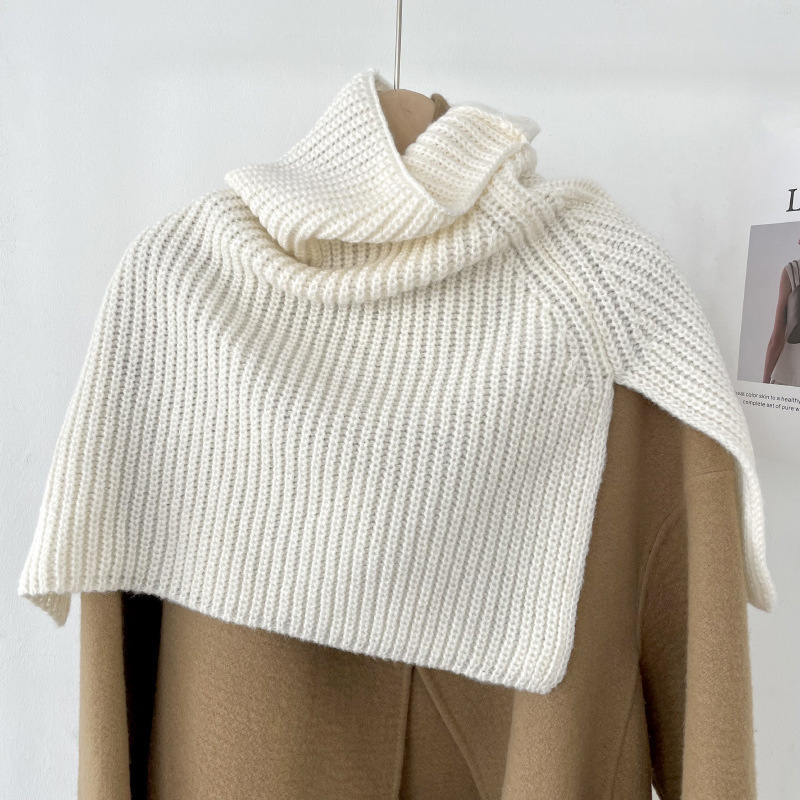 Otoño y invierno coreano de color sólido abrigado chaqueta caliente turban de cuello alto suéter de bifurcación abrigado chaleco de lana de punto chaqueta