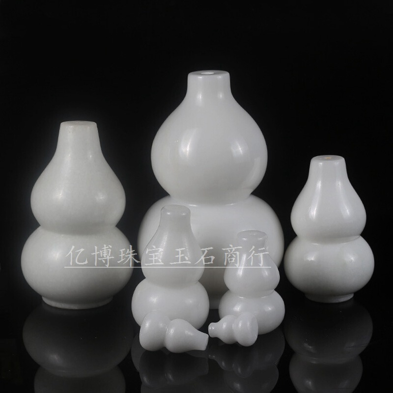Natural white marble gourd wholesale white jade gourd ornaments home feng shui Afghan jade ornaments will sell gifts
