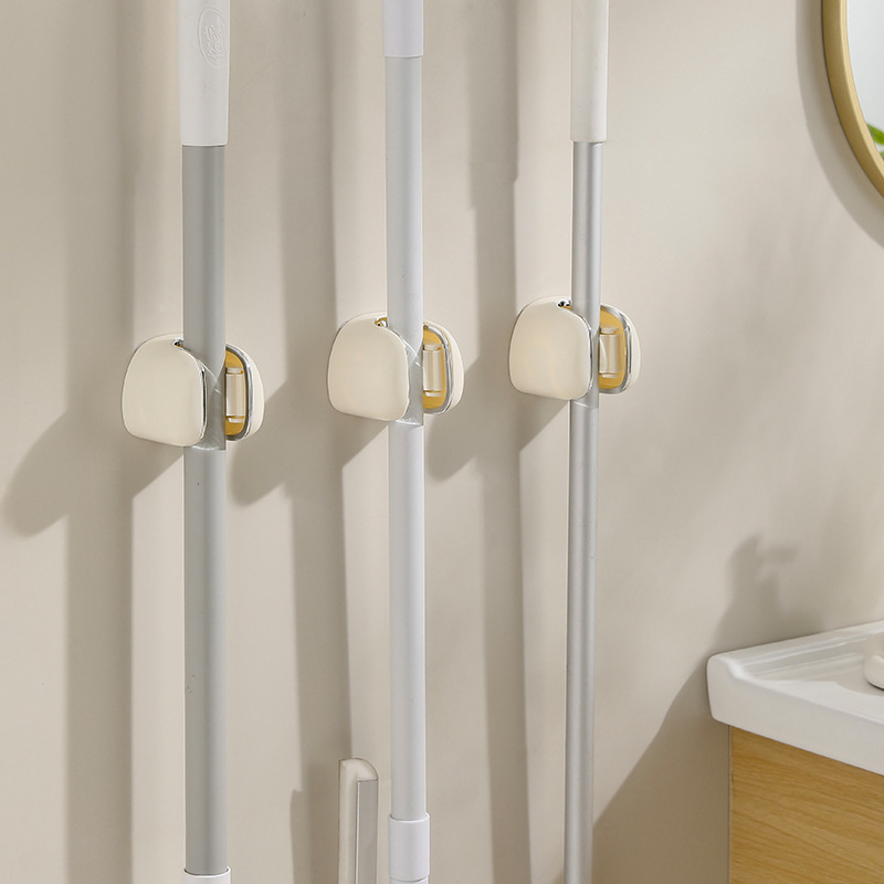 simple y ligero soporte de trapeador de lujo sin perforación tipo pared de almacenamiento de baño fuerte gancho sin rastro escoba fijación artefacto mágico