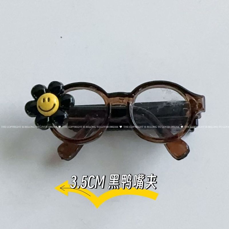 新款卡通kt猫咪眼镜发夹鸭嘴夹创意潮酷少女刘海侧边夹百搭发饰|undefined