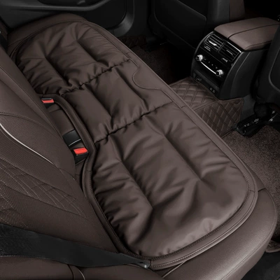 Seat cushion, seat cover, leather winter single-piece Mercedes-Benz BMW - mocha-brown-single-back-seat-cushion-mercedes-benz-car-logo