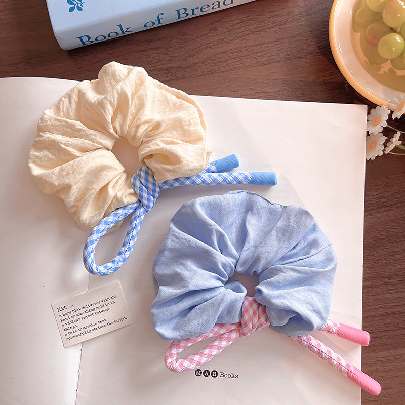 Sweet girl nudo flotante intestino grueso anillo de cabello flor tocado para el cabello 2025 nuevo cordón de cabello banda de goma