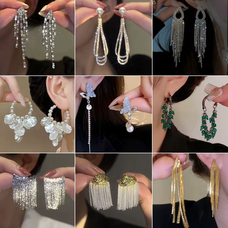Серебряная игла, серьги, серебро 925 пробы, лёгкий люксовый стиль, высококачественный стиль
