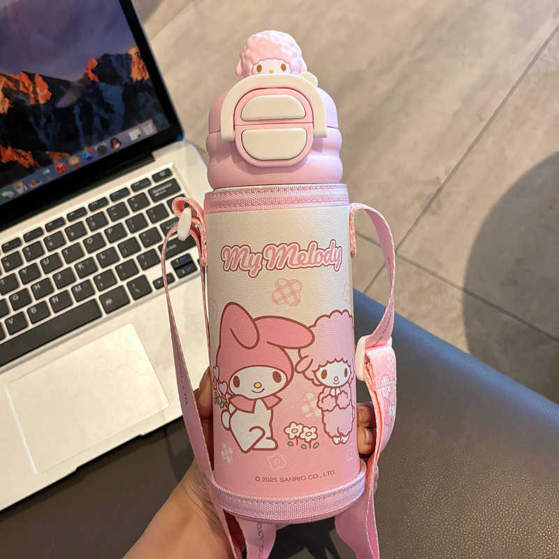 クロミ 子供用魔法瓶カップ 1蓋 ダブルドリンク 大容量 学校通学専用ウォーターカップ カップカバー付き 落下防止 新型モデル|undefined