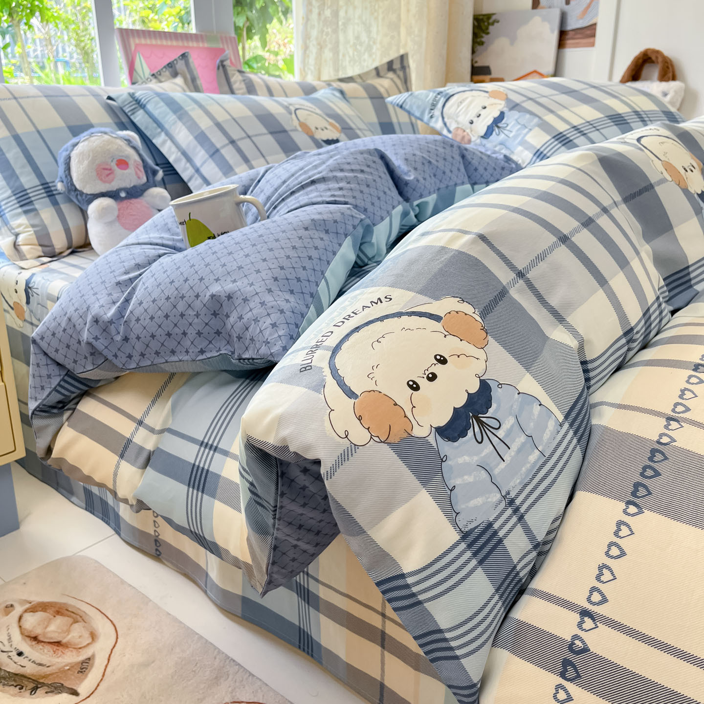 ins cubierta de edredón de algodón 150x200x230 cubierta de edredón de algodón 1m5 conjunto de edredón de cuatro piezas