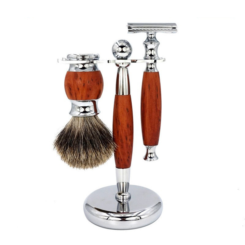 Ruihao Factory Direct Sales Retro Manual Razor Set Facial Cleansing Razor Shaving Brush Shaving Brush Holder