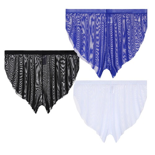 Cross-border foreign trade men's boxer briefs sexy thin mesh sweatpants home Arrow shorts wholesale