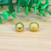 Accessory handmade, golden acrylic beads, 12mm, wholesale