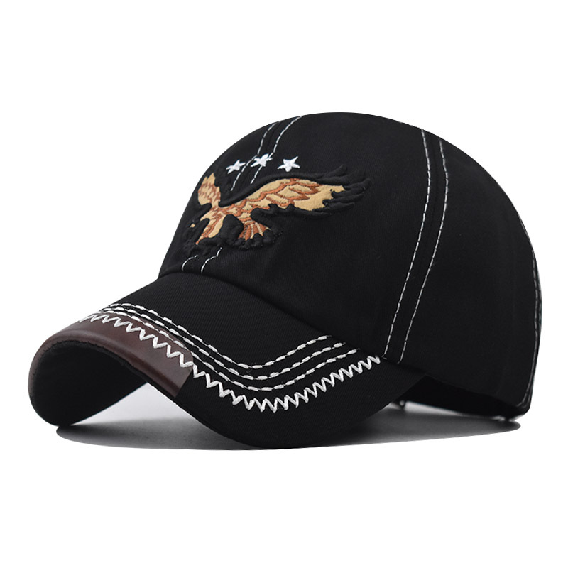 Algodón lavado transfronterizo clásico águila gorra de béisbol bordada lavada apenada gorra de pico al aire libre sombrero de sol al por mayor