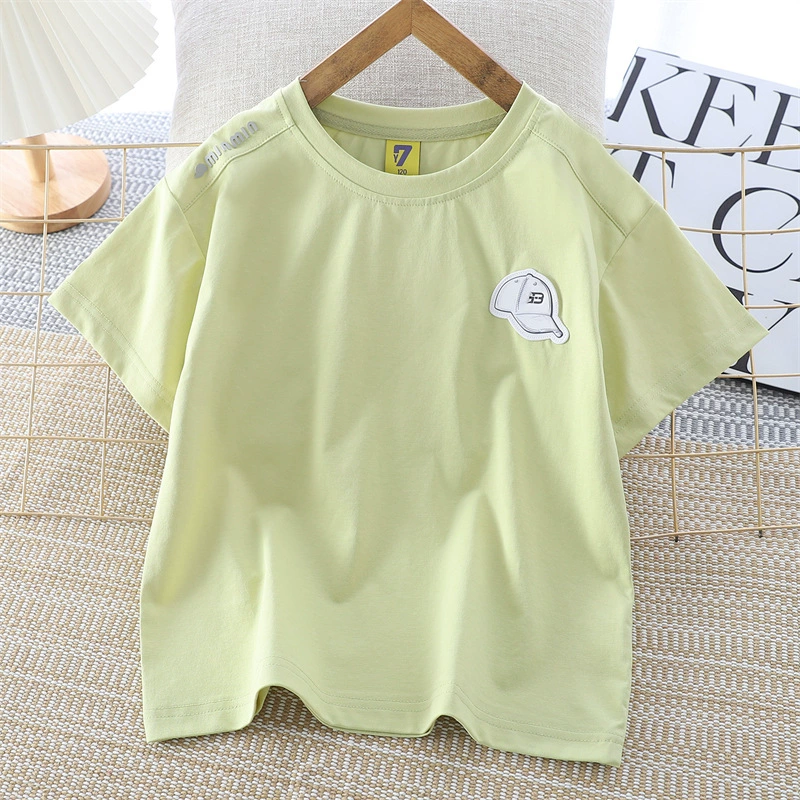 Children's summer short sleeve T-shirt for leisure for boys, for teenagers, Korean style, wholesale, children's clothing
