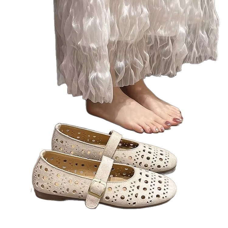 Dongdong Mary Zhen zapatos para mujeres verano 2026 nuevas sandalias transpirables huecadas con un zapato de sola sola suave