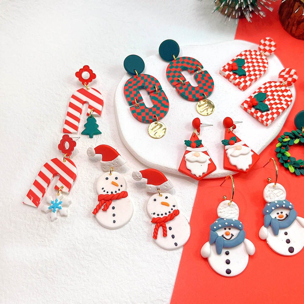 Fashion Christmas Tree Star soft clay Womenu0027S Drop Earrings 1 Pair