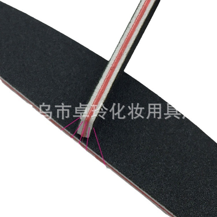 Media Luna lima de uñas negro en forma de cuchillo de doble cara tira de molienda manicura recorte de uñas frotar resistente al desgaste