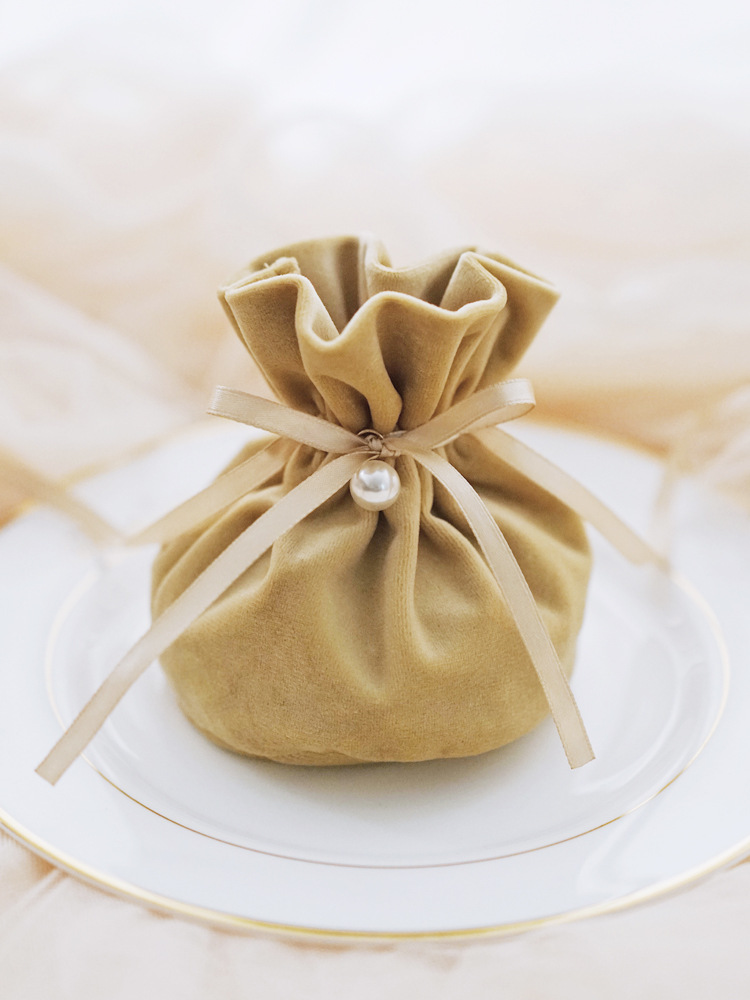 PK7J莫奈花園結婚喜糖盒婚禮糖袋絲絨喜糖袋手提ins風糖果包裝盒