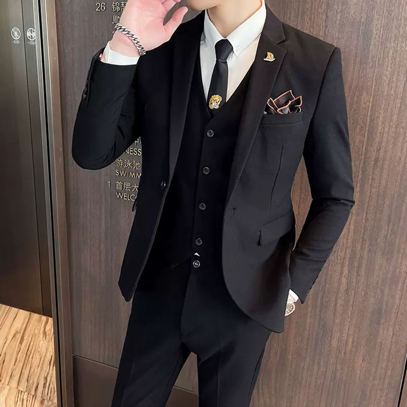 春秋男装西装套装男商务休闲男士西服职业装结婚礼服西装男伴郎服