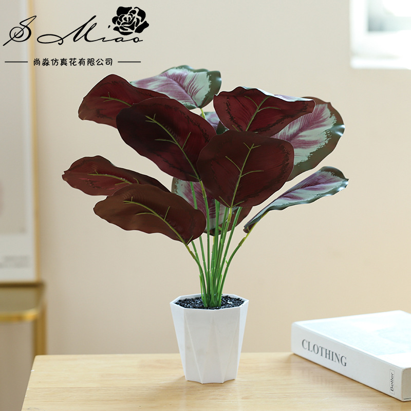 830113 hoja artificial grande bonsai (cuenca de plástico)