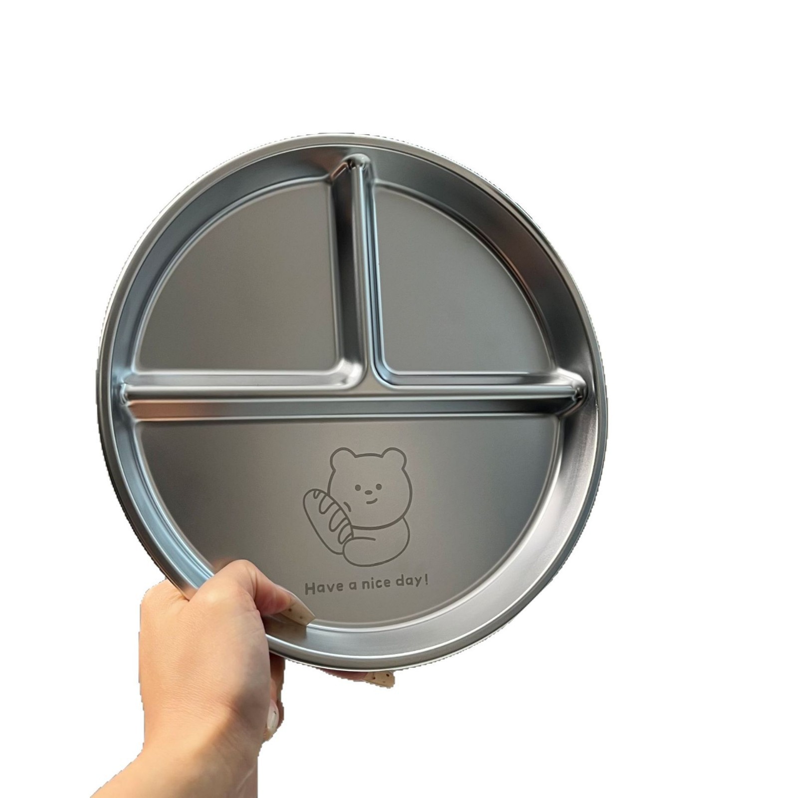 316 Plato de comedor de acero inoxidable Plato de comedor para bebés y niños Plato de comedor reducido en grasa Plato de comedor grueso Plato de comedor para estudiantes