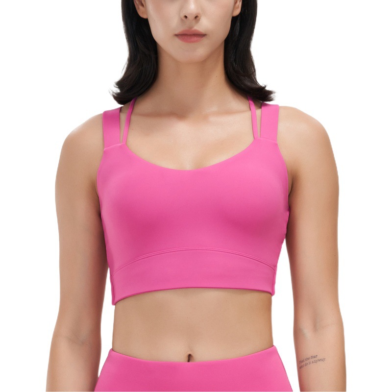 2022 Europa y América Nueva Lycra ropa interior deportiva a prueba de golpes de alta resistencia anti-flacidez yoga belleza espalda amplia correa de hombro sujetador