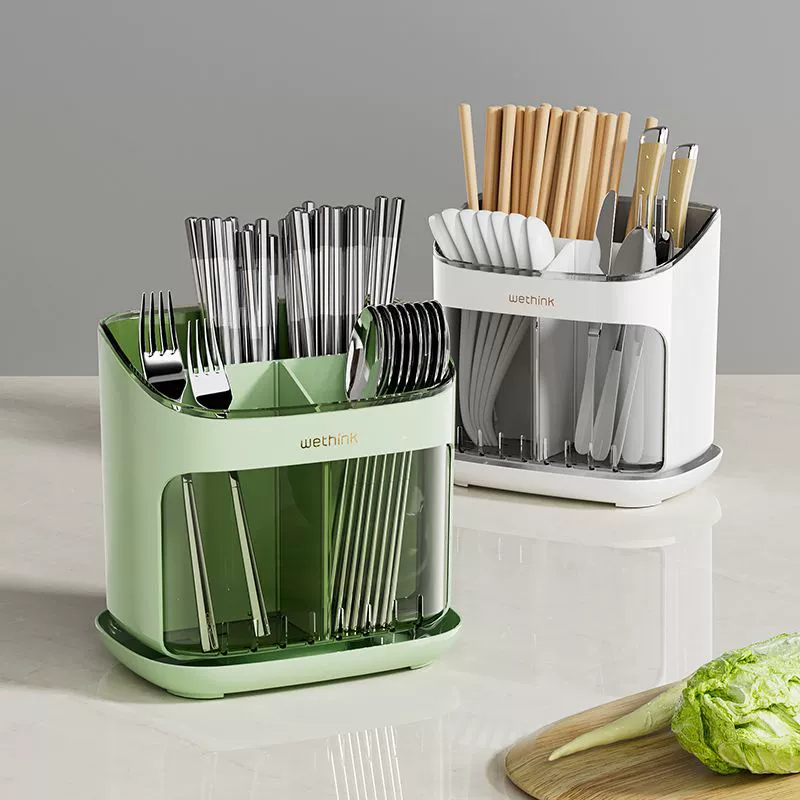 Transparent chopsticks, spoon, tableware, storage box, plastic drying rack