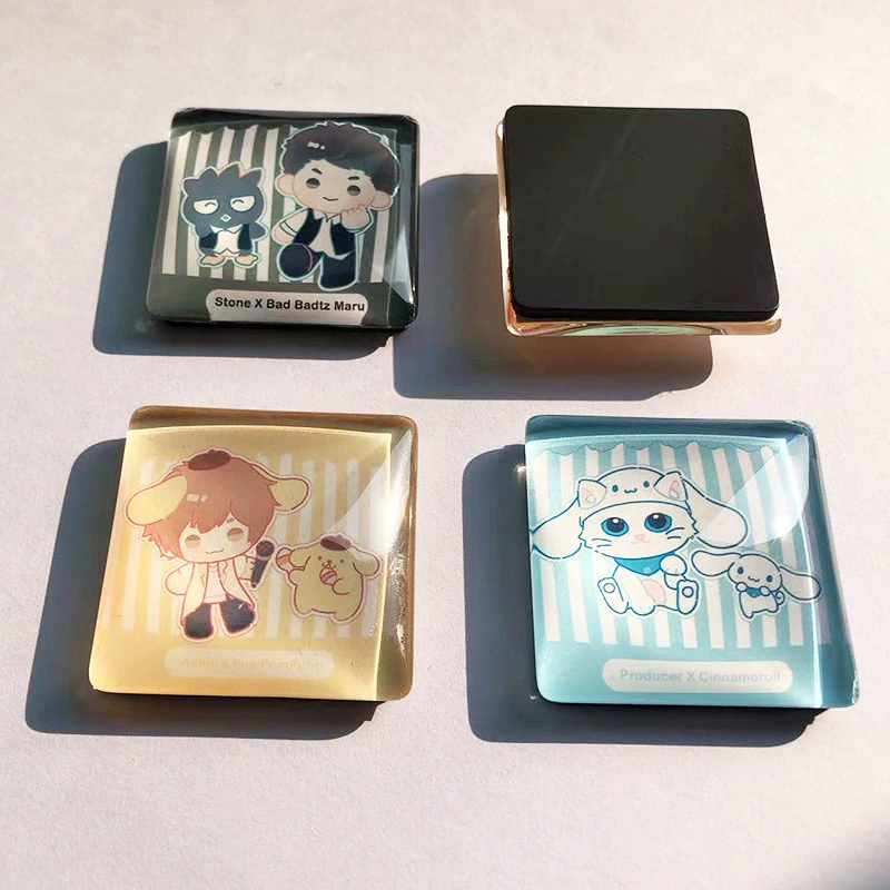 (Cross-border trading), accessory, starry sky with sunflower extract, square glass fridge magnet, with gem