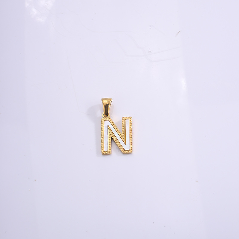 Nuevo caliente 26 letras inglesas collar pulsera colgante de acero titanio personalidad letras goteando accesorios colgante