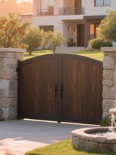 铝合金别墅木门户外院子对开门铁艺庭院双开大门铝艺小区入户栅栏