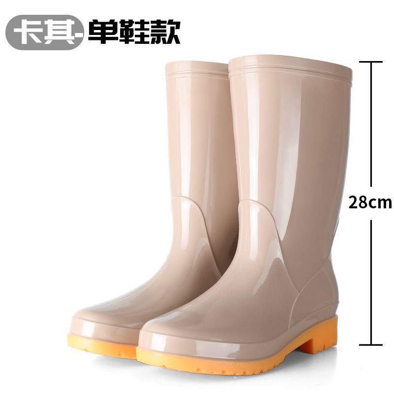 雨鞋女中筒防水高筒防滑雨靴女士短筒成人保暖加棉厨房低筒水鞋女|undefined