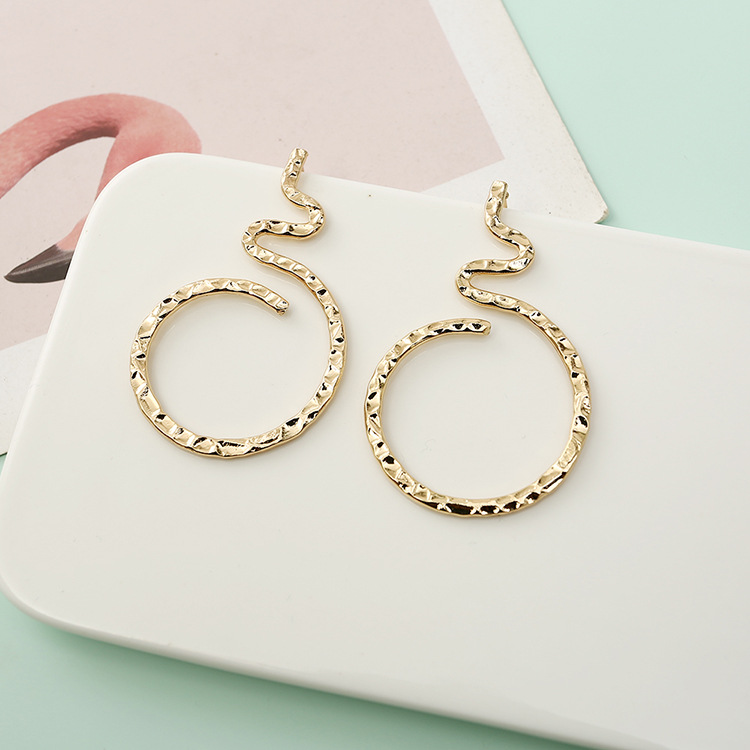 Simple Metal Twisted Snake Shape Earrings display picture 4