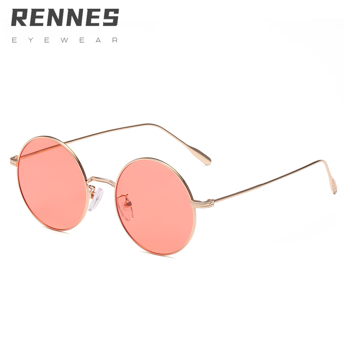 2022 nuevo metal marco redondo gafas de sol transfronteriza Marina película de color gafas de sol decorativas gafas de sol femeninas 30073