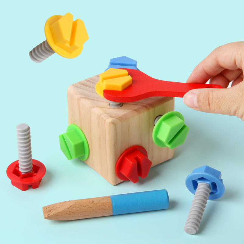 Bloques de construcción infantil de 2 años de edad bebé 3 niños tornillo tuerca tornillo combinación de desmontaje conjunto de juguetes de puzzle
