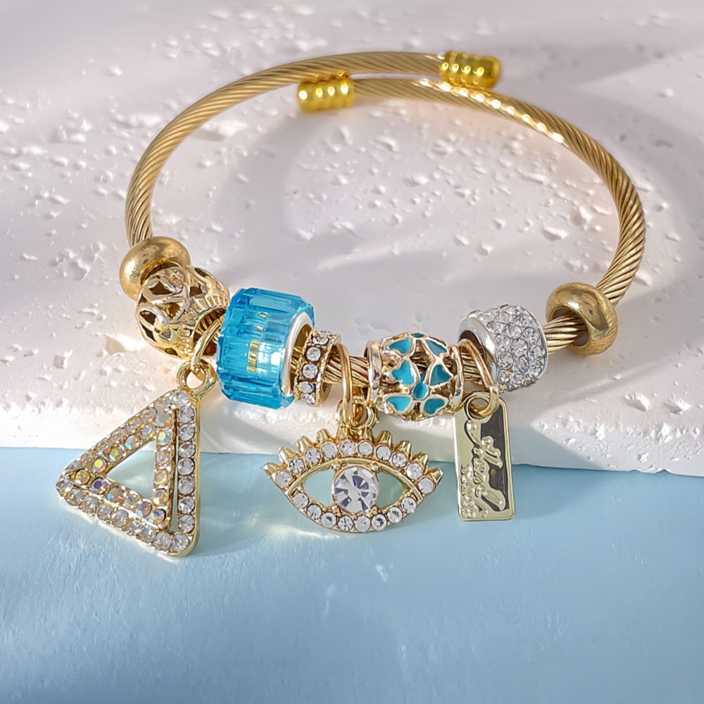 Bracelet en acier inoxydable et titane avec oeil du diable_voghion.com