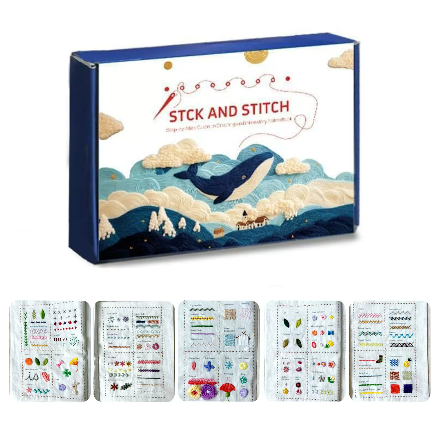 独立站爆款Stitch Book亚麻针线刺绣套装DIY刺绣礼品