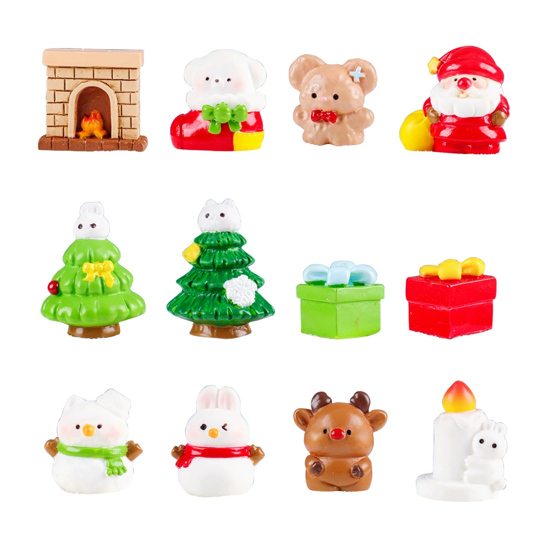 Новый Санта-Клаус Снеговик креативная DIY украшение микроландшафт Christmas Gift олень смола маленькие украшения